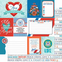 Scrapbook Customs - United States Military Collection - 12 x 12 Double Sided Paper - Coast Guard Wife