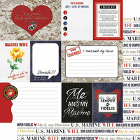 Scrapbook Customs - United States Military Collection - 12 x 12 Double Sided Paper - Marines Wife