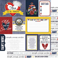 Scrapbook Customs - United States Military Collection - 12 x 12 Double Sided Paper - Navy Wife