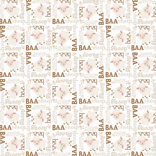 Scrapbook Customs - Barn Buddies Collection - 12 x 12 Paper - Sheep