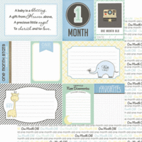 Scrapbook Customs - Baby Boy Collection - 12 x 12 Double Sided Paper - 1st Month