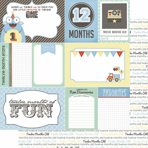 Scrapbook Customs - Baby Boy Collection - 12 x 12 Double Sided Paper - 12th Month