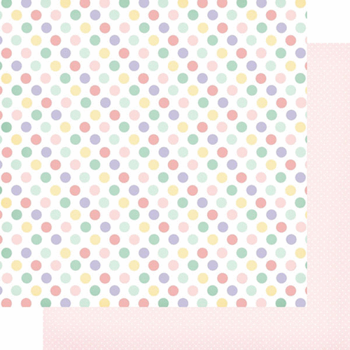 Scrapbook Customs - Baby Girl Collection - 12 x 12 Double Sided Paper - First Months Pattern 1