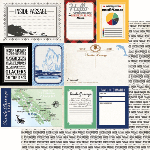Scrapbook Customs - Alaska Cruise Collection - 12 x 12 Double Sided Paper - Inside Passage - Journal