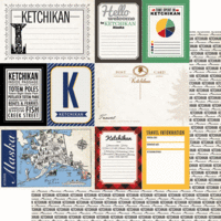 Scrapbook Customs - Alaska Cruise Collection - 12 x 12 Double Sided Paper - Ketchikan - Journal