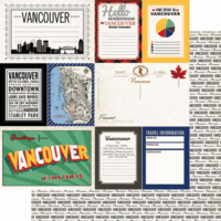 Scrapbook Customs - Alaska Cruise Collection - 12 x 12 Double Sided Paper - Vancouver - Journal