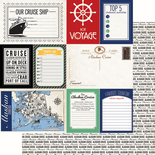 Scrapbook Customs - Alaska Cruise Collection - 12 x 12 Double Sided Paper - Journal