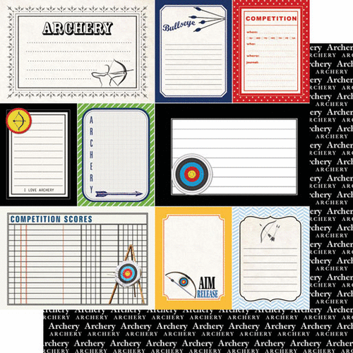 Scrapbook Customs - Sports Pride Collection - 12 x 12 Double Sided Paper - Archery - Journal