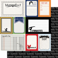 Scrapbook Customs - Sports Pride Collection - 12 x 12 Double Sided Paper - Gymnastics - Journal