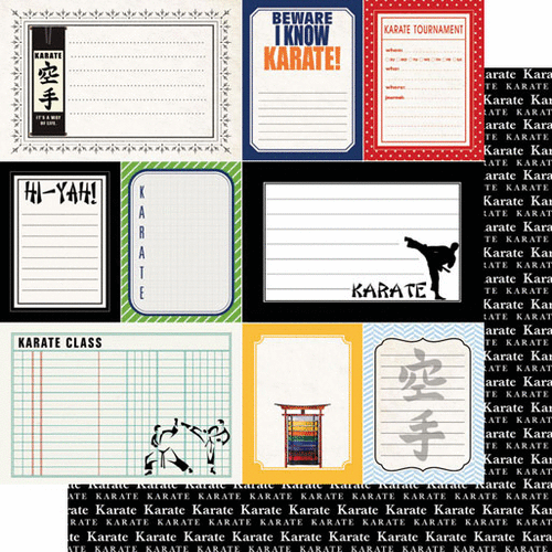 Scrapbook Customs - Sports Pride Collection - 12 x 12 Double Sided Paper - Karate - Journal