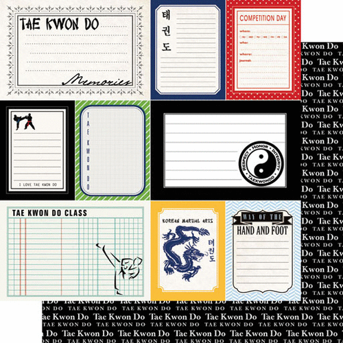 Scrapbook Customs - Sports Pride Collection - 12 x 12 Double Sided Paper - Tae Kwon Do - Journal