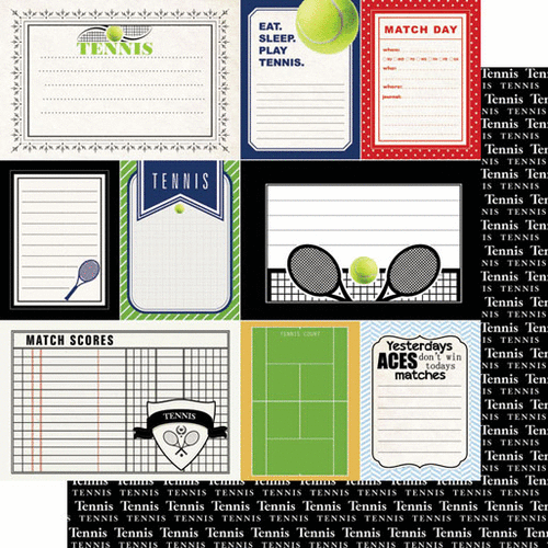 Scrapbook Customs - Sports Pride Collection - 12 x 12 Double Sided Paper - Tennis - Journal