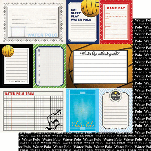 Scrapbook Customs - Sports Pride Collection - 12 x 12 Double Sided Paper - Water Polo - Journal