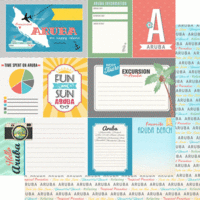 Scrapbook Customs - Tropical Excursions Collection - 12 x 12 Double Sided Paper - Aruba - Journal
