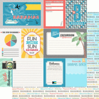 Scrapbook Customs - Tropical Excursions Collection - 12 x 12 Double Sided Paper - Bahamas - Journal
