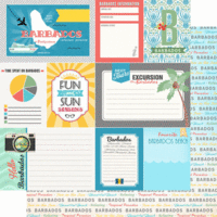 Scrapbook Customs - Tropical Excursions Collection - 12 x 12 Double Sided Paper - Barbados - Journal