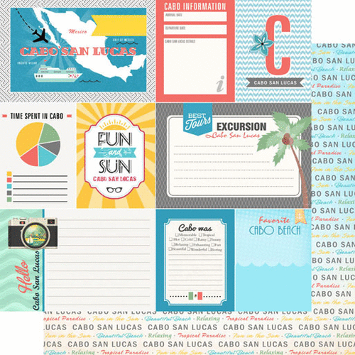 Scrapbook Customs - Tropical Excursions Collection - 12 x 12 Double Sided Paper - Cabo San Lucas - Journal