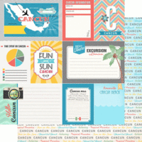 Scrapbook Customs - Tropical Excursions Collection - 12 x 12 Double Sided Paper - Cancun - Journal