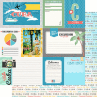 Scrapbook Customs - Tropical Excursions Collection - 12 x 12 Double Sided Paper - Cuba - Journal