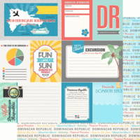 Scrapbook Customs - Tropical Excursions Collection - 12 x 12 Double Sided Paper - Dominican Republic - Journal