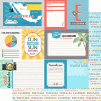 Scrapbook Customs - Tropical Excursions Collection - 12 x 12 Double Sided Paper - Ensenada - Journal