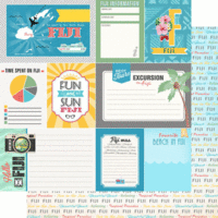 Scrapbook Customs - Tropical Excursions Collection - 12 x 12 Double Sided Paper - Fiji - Journal