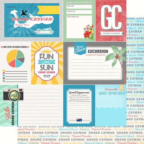Scrapbook Customs - Tropical Excursions Collection - 12 x 12 Double Sided Paper - Grand Cayman - Journal