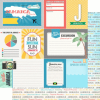 Scrapbook Customs - Tropical Excursions Collection - 12 x 12 Double Sided Paper - Jamaica - Journal