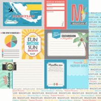 Scrapbook Customs - Tropical Excursions Collection - 12 x 12 Double Sided Paper - Mazatlan - Journal