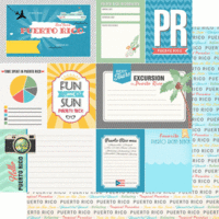 Scrapbook Customs - Tropical Excursions Collection - 12 x 12 Double Sided Paper - Puerto Rico - Journal