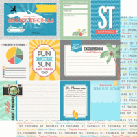 Scrapbook Customs - Tropical Excursions Collection - 12 x 12 Double Sided Paper - St Thomas - Journal