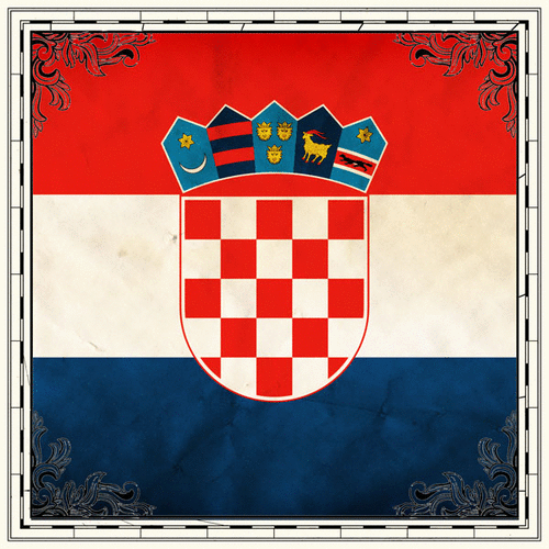 Scrapbook Customs - 12 x 12 Paper - Croatia - Sightseeing Flag
