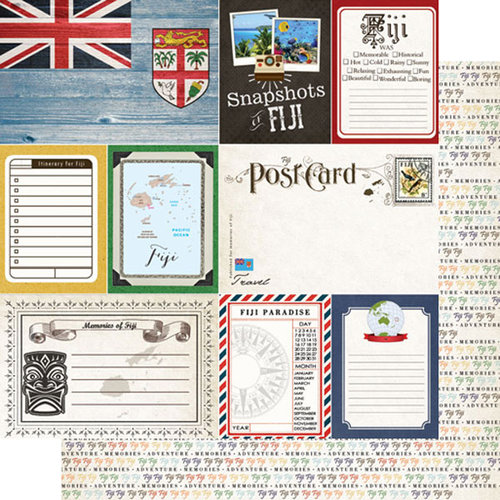 Scrapbook Customs - 12 x 12 Double Sided Paper - Journal - Fiji