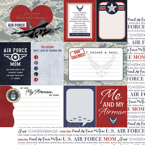 Scrapbook Customs - 12 x 12 Double Sided Paper - Journal - Air Force Mom
