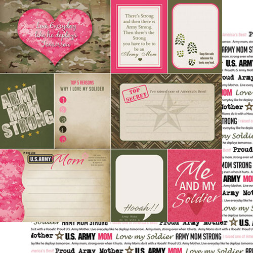 Scrapbook Customs - 12 x 12 Double Sided Paper - Journal - Army Mom