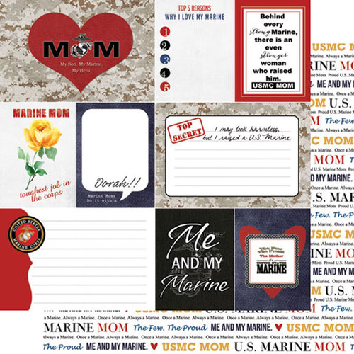 Scrapbook Customs - 12 x 12 Double Sided Paper - Journal - Marines Mom