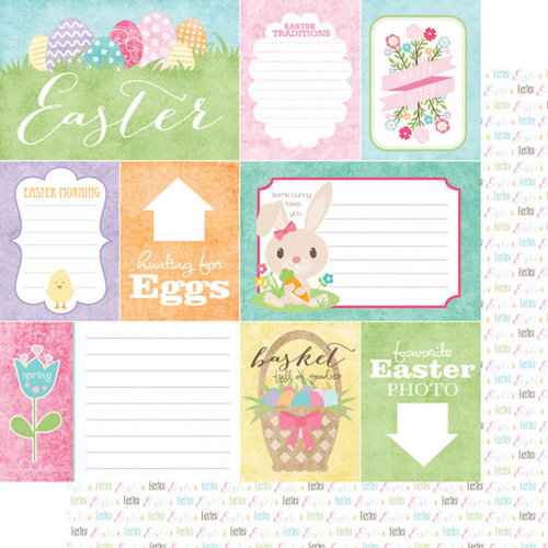 Scrapbook Customs - 12 x 12 Double Sided Paper - Journal Cards - Easter