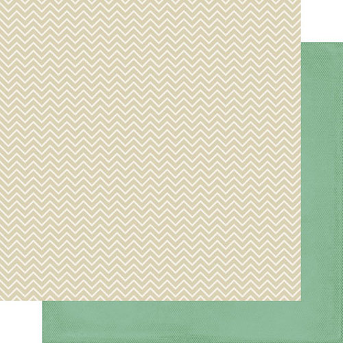 Scrapbook Customs - 12 x 12 Double Sided Paper - Fathers Day Dad Green and Tan Chevron