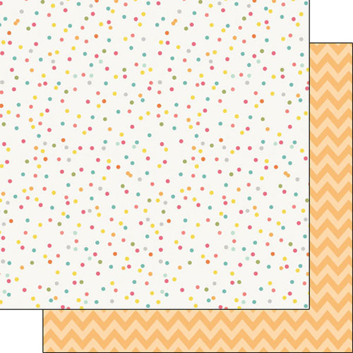 Scrapbook Customs - 12 x 12 Double Sided Paper - Happy Birthday Dots