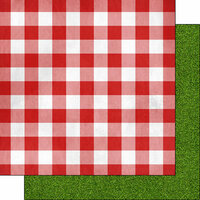 Scrapbook Customs - 12 x 12 Double Sided Paper - Picnic Table Cloth