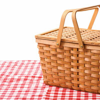 Scrapbook Customs - 12 x 12 Paper - Picnic Basket on Blanket