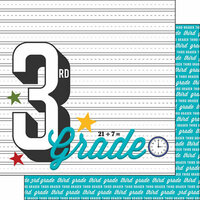 Scrapbook Customs - 12 x 12 Double Sided Paper - 3rd Grade Year
