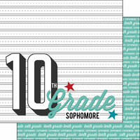Scrapbook Customs - 12 x 12 Double Sided Paper - 10th Grade Year
