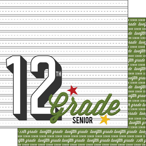 Scrapbook Customs - 12 x 12 Double Sided Paper - 12th Grade Year
