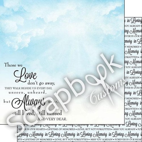 Scrapbook Customs - Religious Collection - 12 x 12 Double Sided Paper- In Loving Memory