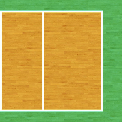 Scrapbook Customs - Sports Collection - 12 x 12 Paper - Volleyball Court - Right