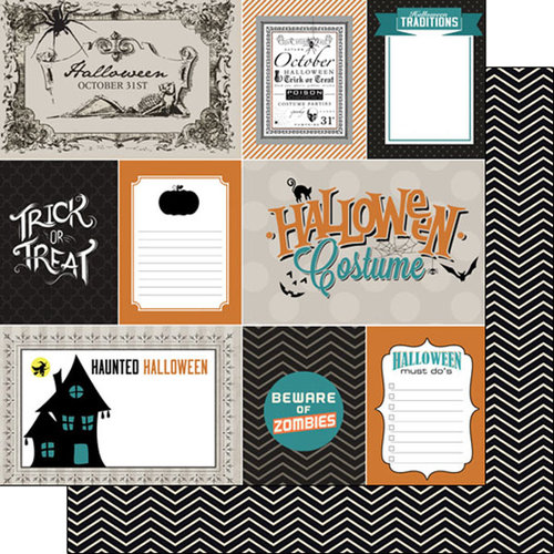 Scrapbook Customs - 12 x 12 Double Sided Paper - Halloween Journal