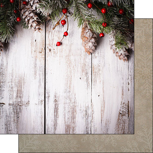 Scrapbook Customs - 12 x 12 Double Sided Paper - Rustic Christmas