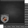 Scrapbook Customs - Sports Collection - 12 x 12 Double Sided Paper - Chalkboard Sports - Football