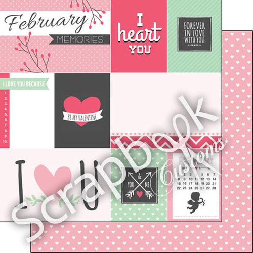 Scrapbook Customs - 12 x 12 Double Sided Paper - February Valentines Journal